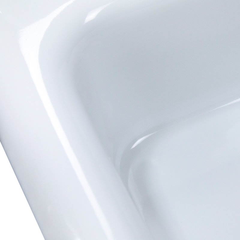 Nantucket Sinks 27.75'' Fireclay Specialty Bathroom Sink with Overflow, White