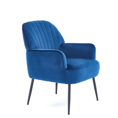 Harlow 25" W x 27.76" D x 33.27" H Velvet Shell Padded Accent Armchair