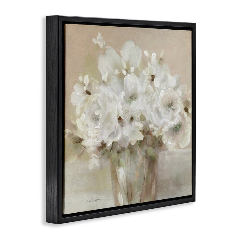«Flower Bundle», art mural encadré par Floater, Cadre flottant noir de jais, H 18 po x l 18 po