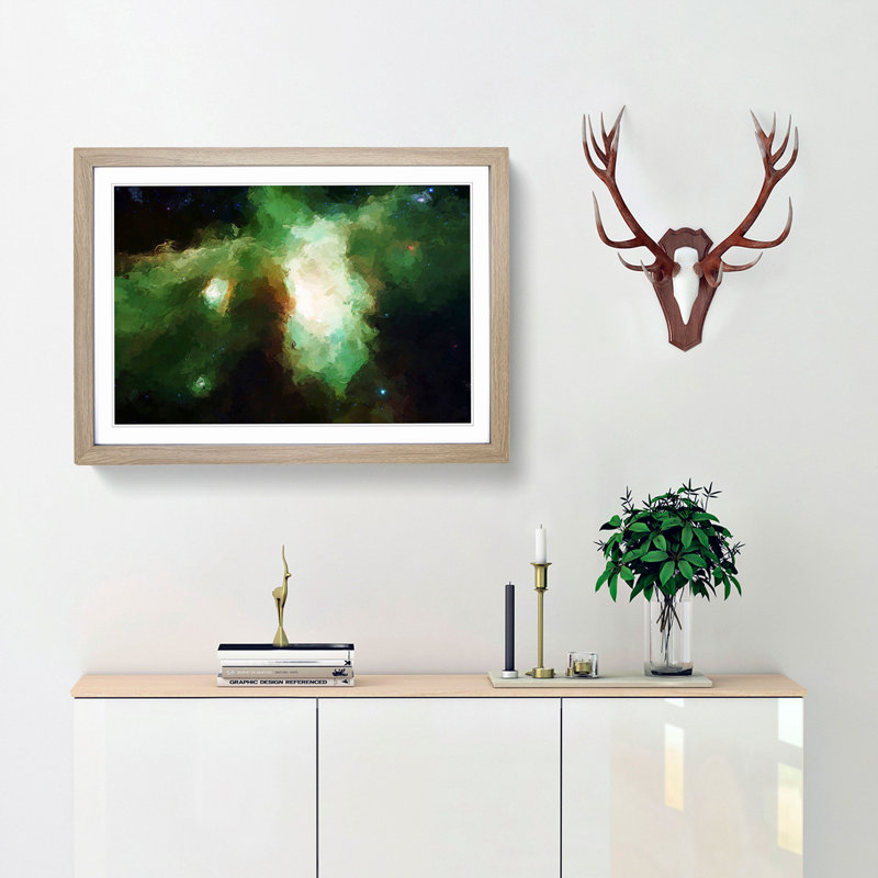 Out of Space Vol.5 in Abstract - Picture Frame Graphic Art Print, 27cm H x 36cm W x 2cm D, Oak Framed