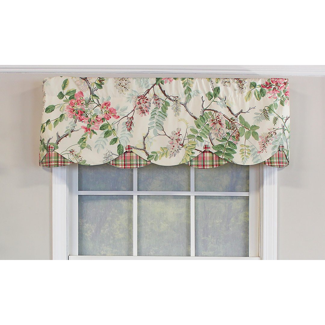 Cotton Blend Floral Scalloped Window Valance RLF Home
