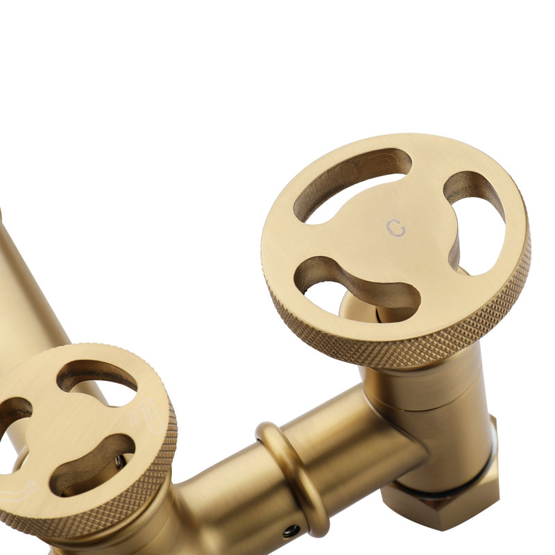 Roind Bathroom Tub Spout with Diverter, Brushed Gold