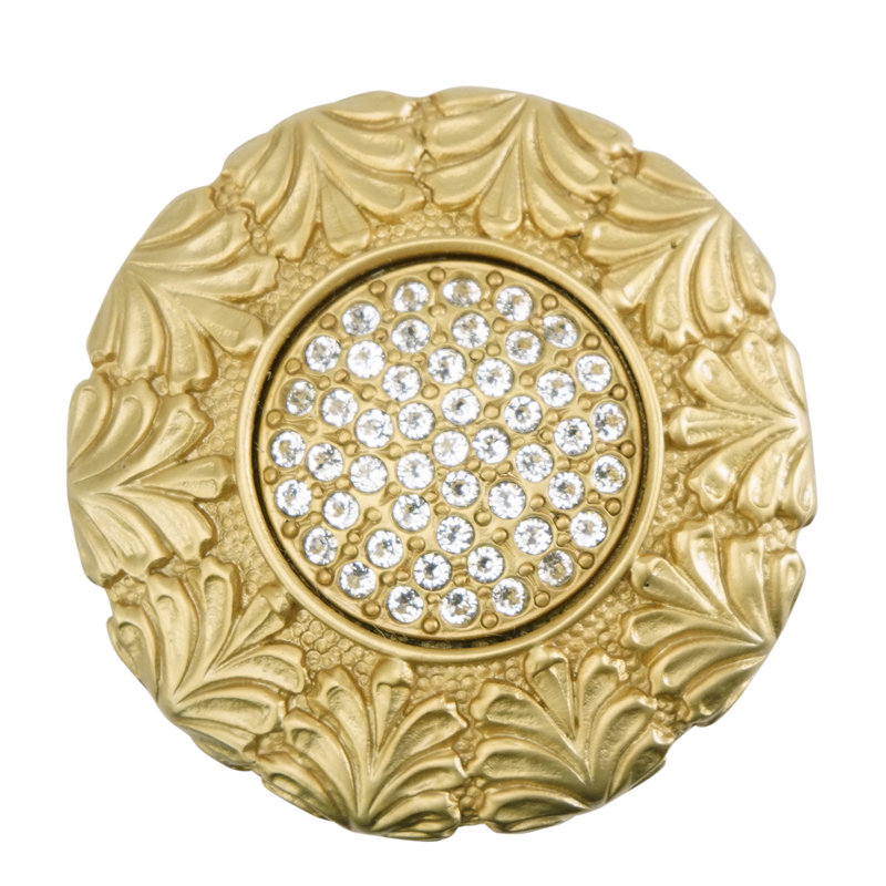 VERONA KNOB; CLEAR CRYSTAL;, 1 4/7", Gold