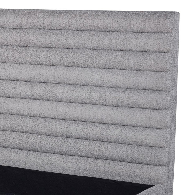 Lit tapissier gris 58 po Boucle, Grand