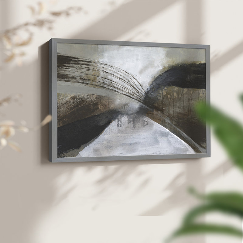 Clouded Vortex I -Framed Print - Restickable, 22" H x 28" W, Grey