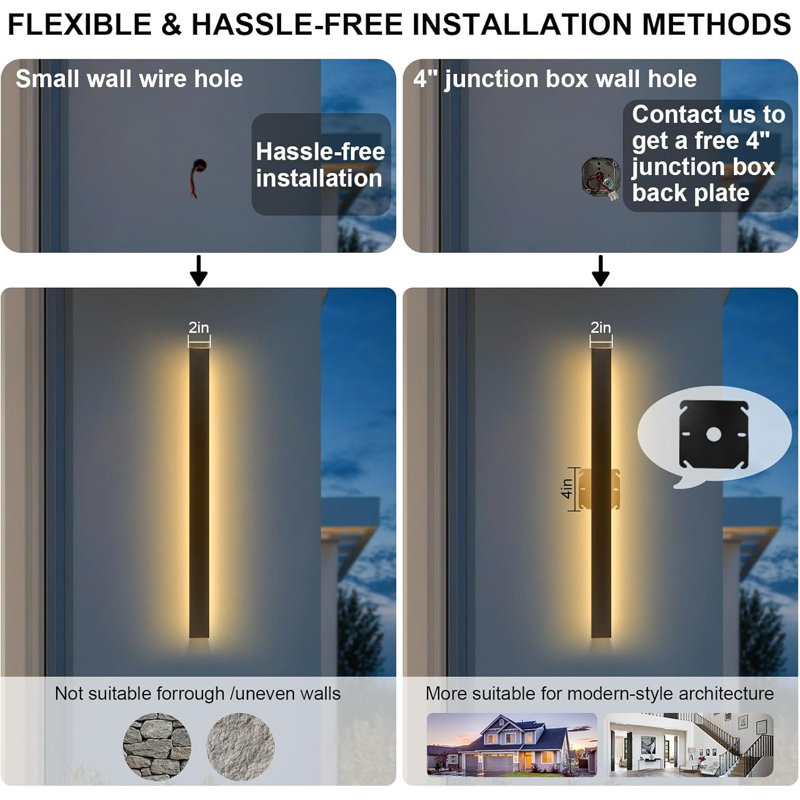 Modern Outdoor Wall Lamp, Modern Outdoor Wall Lamp, 23.6"