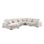 Canapé modulaire en velours côtelé de 155,5 pouces de largeur avec méridienne beige et 8 coussins décoratifs, parfait pour la vie moderne