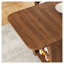 Table de salle à manger 70,87 po de style Mid-Century avec tiroirs et rangement ouvert, finition en bois aggloméré noyer, sièges 4-6