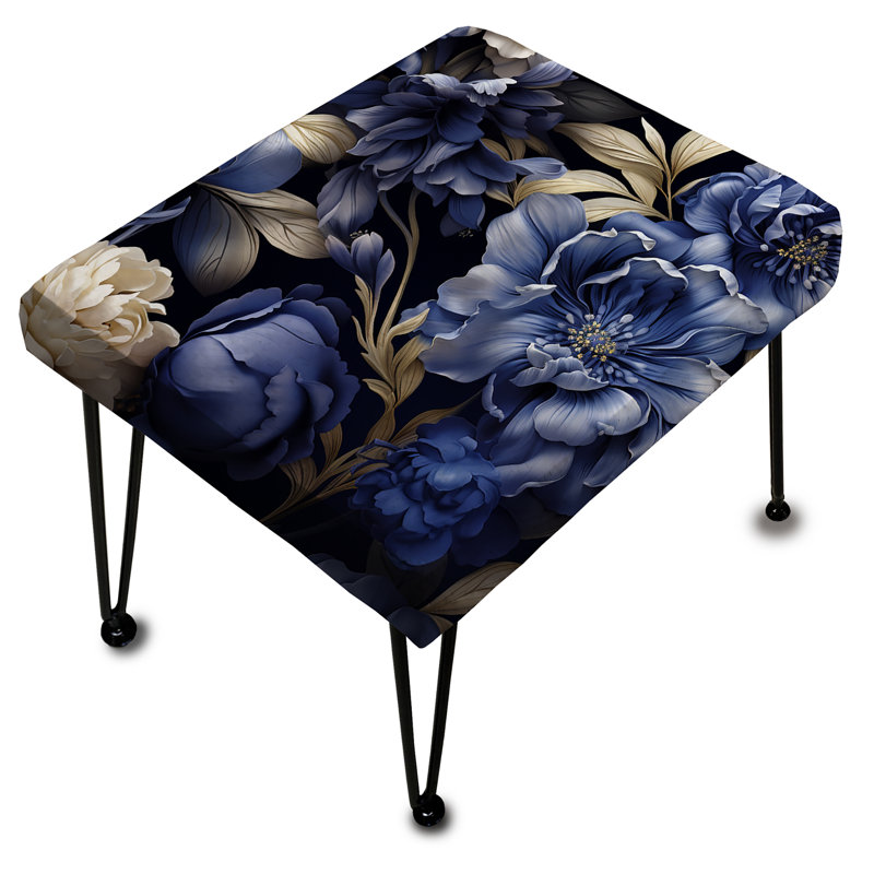 Repose-pieds Cobalt Blue Victorian Brocade