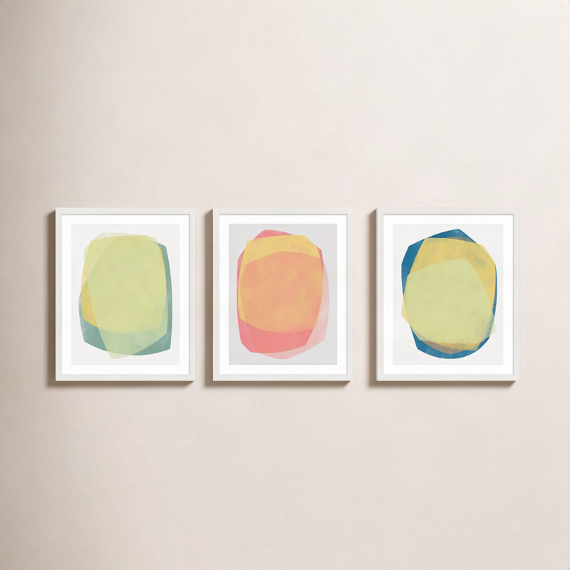 Eclipse 1-3 Painting by Jacques Pilon, 20" H x 48" W, White