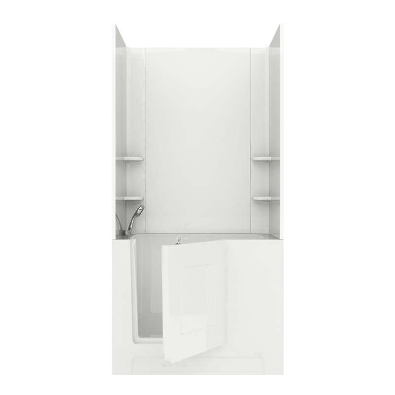 Telluride 47.25'' x 27'' Walk-in Whirlpool Acrylic Bathtub with Faucet, Left