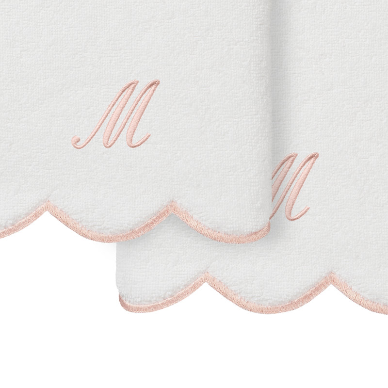  Ensemble de serviettes 100% coton turque ADORNIA, Ensemble de 2 essuie-mains, M, Blanc / Rose