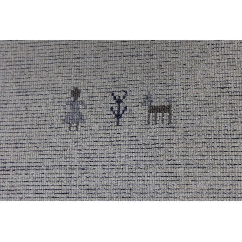 Tapis oriental moderne Oatmeal Tribal Gabbeh, Rond 8 pi