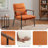 Fabric Upholstered Accent Armchair With Metal Frame And Wooden Armrests-118866582
