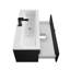Meuble-lavabo mural moderne 42 po Loft Collection - Noir / Poignées noires-824064431-824064436