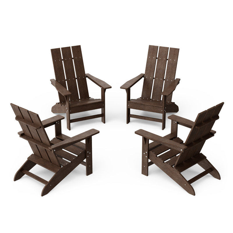 Freedom 4-Piece Modern Adirondack Conversation Set, Tudor Brown