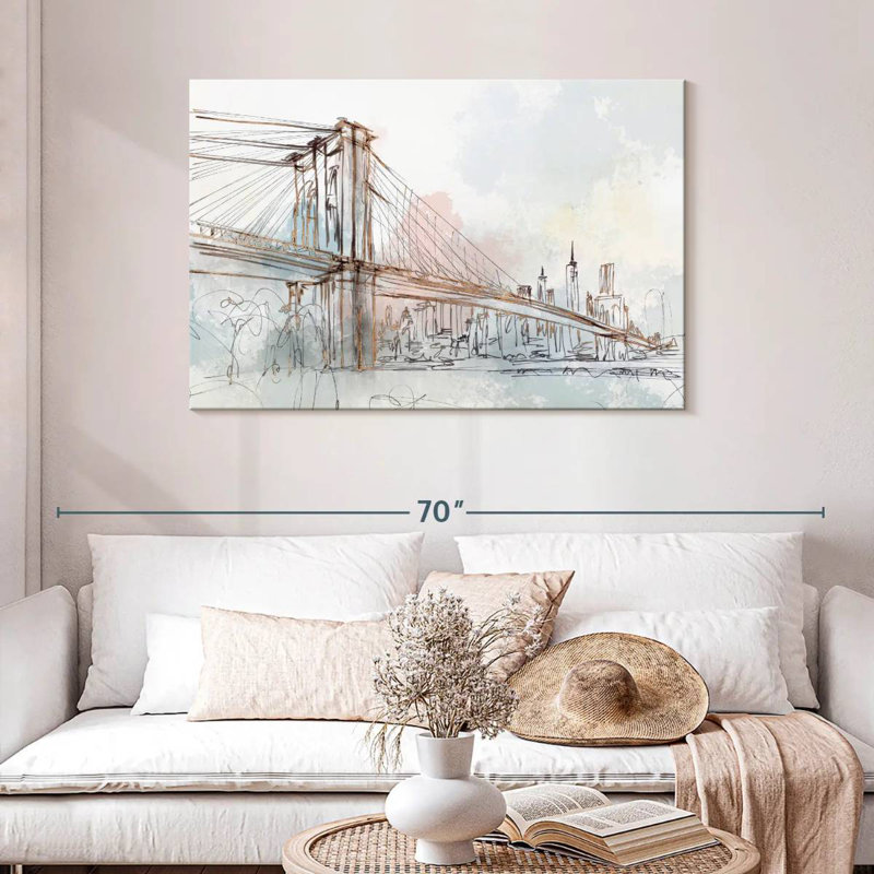 Lilie rougissant au pont de Brooklyn, H 30 po x l 45 po