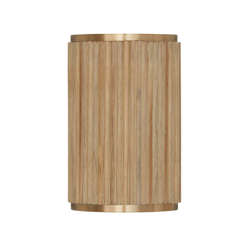 Donovan Steel Flush Mounted Sconce, White Wash/Matte Brass