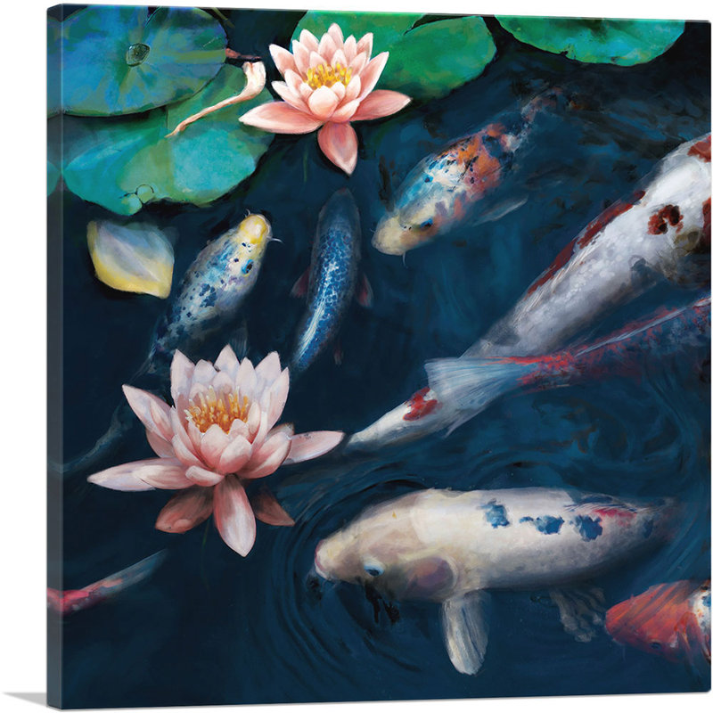 Reproduction d'art sur toile tendue rouge et blanc, H 12 po x l 12 po x P 1,5 po