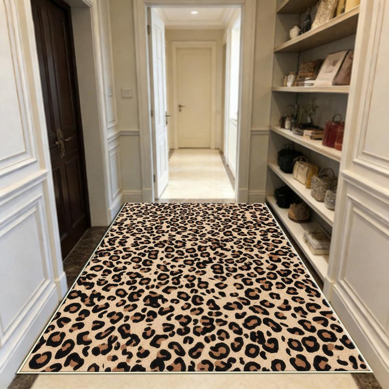 Leopard Print Area Rug, Soft And Lightweight, Suitable For All Seasons, Easy To Maintain And Easy To Clean, Machine Washable Carpet Floor Mat, Suitable For Living Room, Bedroom, Dining Room, Hallway, Balcony, Room Decor, Home Decor, Outdoor Decor