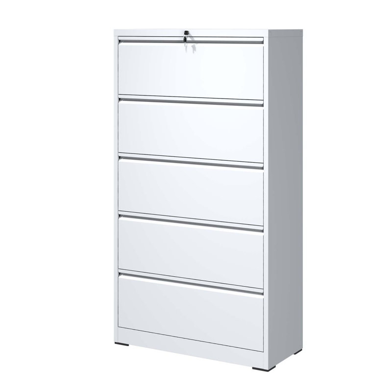 5 Drawer Metal Lateral File Cabinet ,Filing Cabinet With Lock, Lockable File Cabinet  Home Office, Locking Metal File Cabinet  Legal/Letter/A4/F4