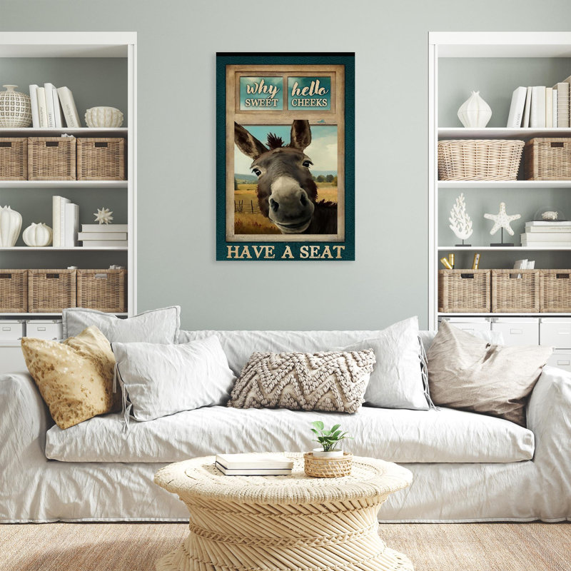 «Donkey Have A Seat On», impression sur toile, H 14 po x l 11 po x P 1,25 po