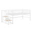 Lit mezzanine moyen avec escalier de rangement, lit simple peu encombrant pour les petites pièces et dortoir, structure robuste-159640695