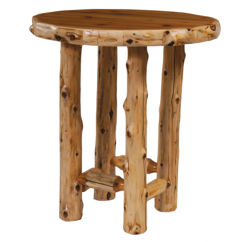 Fireside Lodge Cedar Log Round Pub Table - 32-inch - Natural - Standard, Standard / 32"