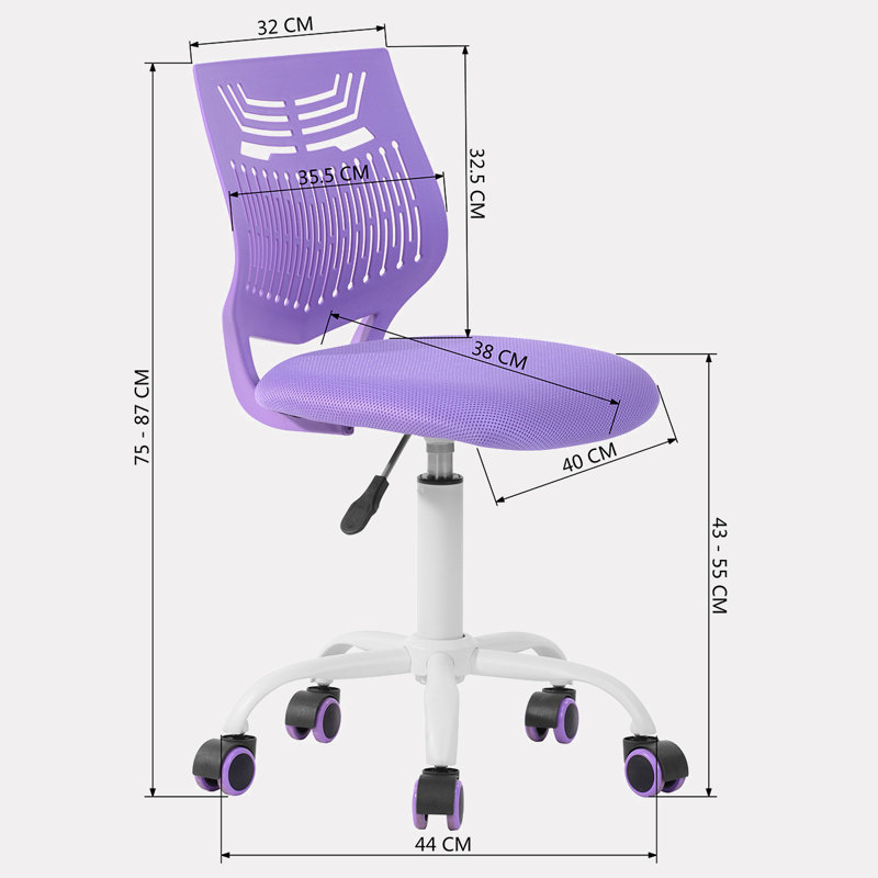 Chaise de bureau Adetola, Mauve