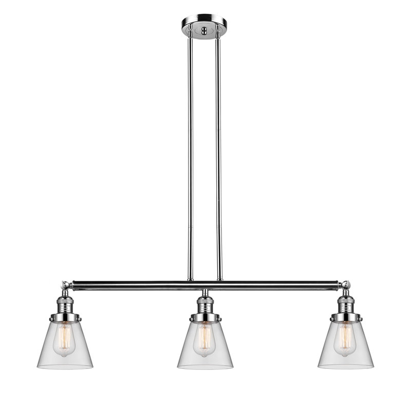 Montano 3 - Light Kitchen Island Pendant, No Bulb Included, Clear, Polished Nickel