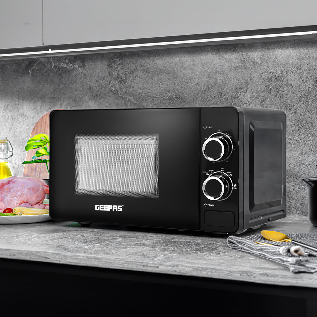 Geepas 3-Piece Kitchen Appliance Set – 20L 700W Microwave, 1.5L 3000W Rapid Boil Kettle & 4-Slice Toaster Bundle for Modern Home Kitchens