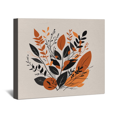 Feuilles tendues sur toile tendue - Décoration murale florale en plusieurs tailles