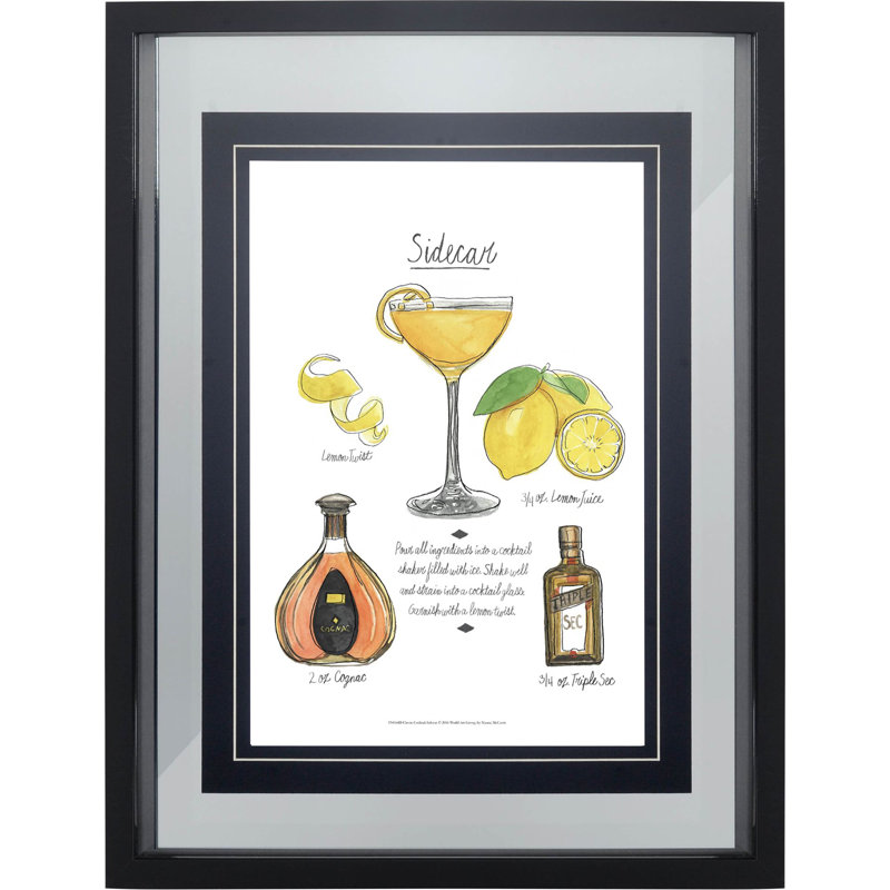 Classic Cocktail - Sidecar by Naomi McCavitt a Framed Art Print Matted under Glass