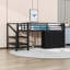 Lit mezzanine simple élégant avec tiroirs de rangement, tablette et éclairage-725963438