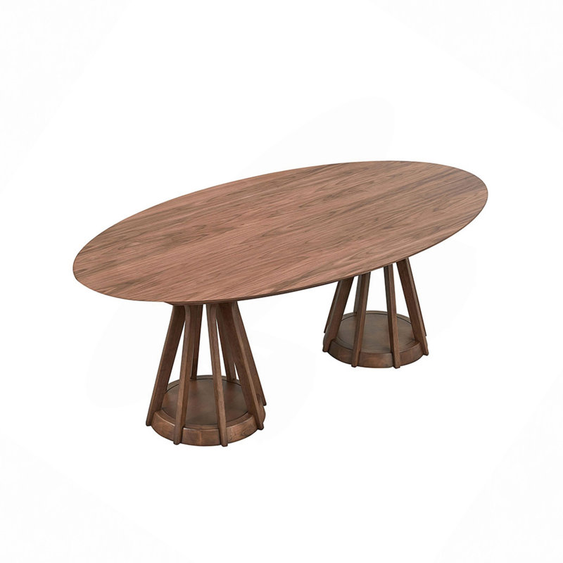 Table de salle à manger moderne 78,74 "Ellipse, Noyer