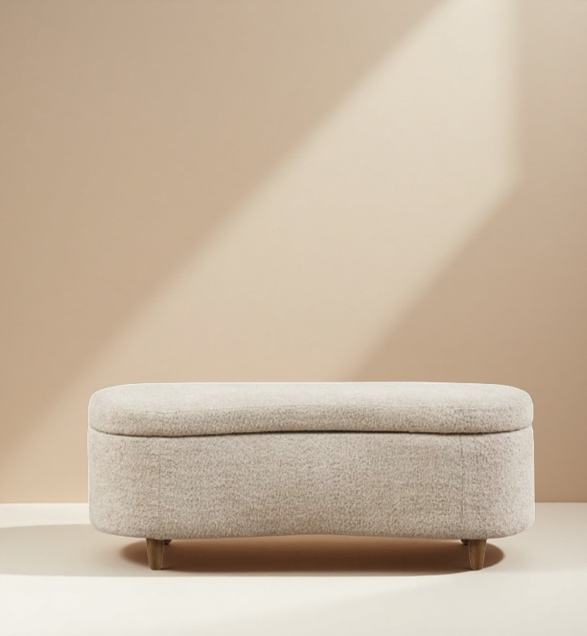 Photo inspiration: Visual Reference: Hokku Designs Modern Minimalist Creamy Lambswool Storage Ottoman