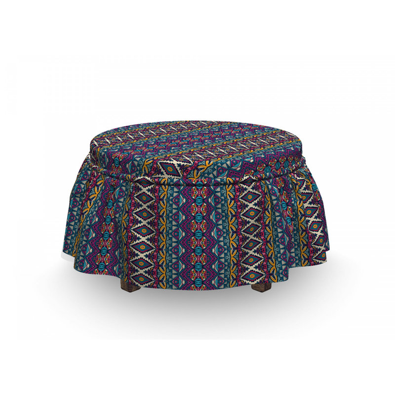 Housse pour repose-pieds triangles et chevrons