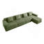 Canapé modulaire modulaire en L à 4 places sans os, canapé modulaire Cloud avec assise profonde, canapé modulaire moderne à 4 places avec coussins décoratifs et 1 repose-pieds mobile, tissu velours côtelé vert