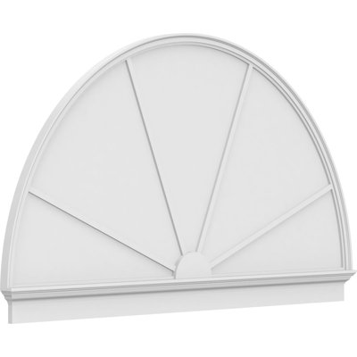 86"W x 49-3/4"H x 2-3/4"P Half Round 4 Spoke Architectural Grade PVC Combination Pediment