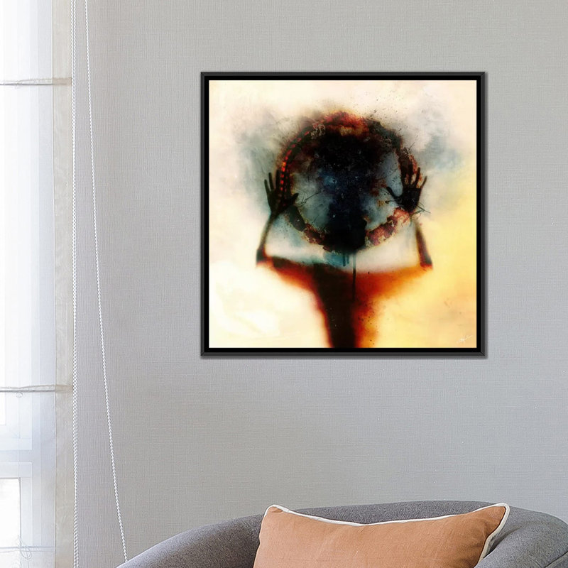 « plus proche », reproduction sur toile, H 18 po x l 18 po x P 1,5 po, Toile avec cadre noir, Pas de tapis