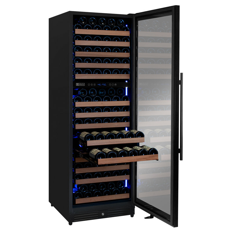 Allavino Reserva Series 172 Bottle Dual Zone Built-in Wine Refrigerator with Black Metal Door - Right Hinge, Left Handed