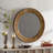31.3" Gold Textured Round Wall Mirror - Iron Frame & MDF Back Decorative Mirror, Boho Accent Mirror for Living Room/Bedroom