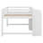Full Size Low Loft Bed With Built-In Desk, Loft Bed With Storage Cabinets And Open Bookcase, Whiteboard For Graffiti-749839887