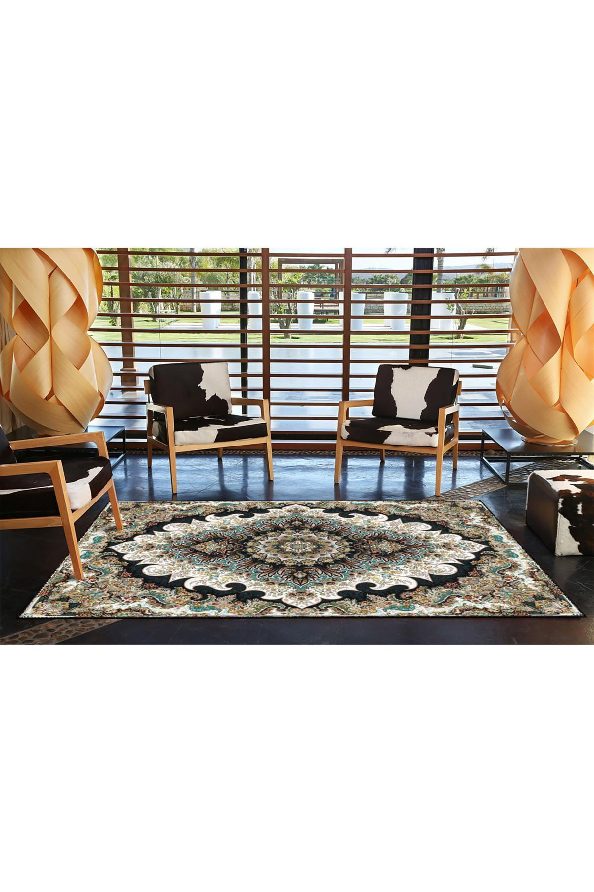 Pull Rug Base Hokku Designs Dark Traditional Patterned Modern Woven Base Decorative ...