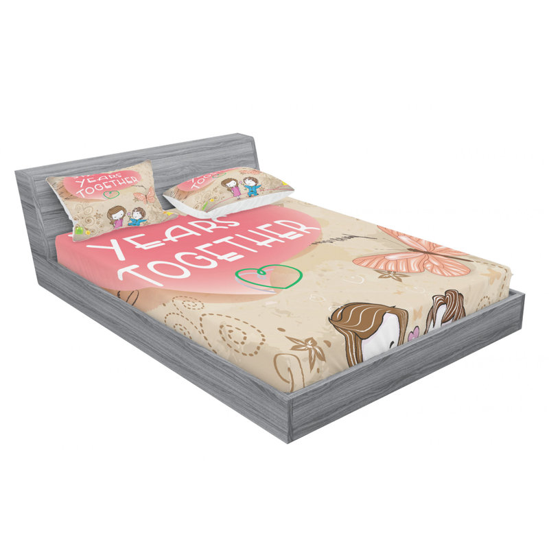 Microfiber Floral Sheet Set, Queen Sheet Set with Fitted Sheet