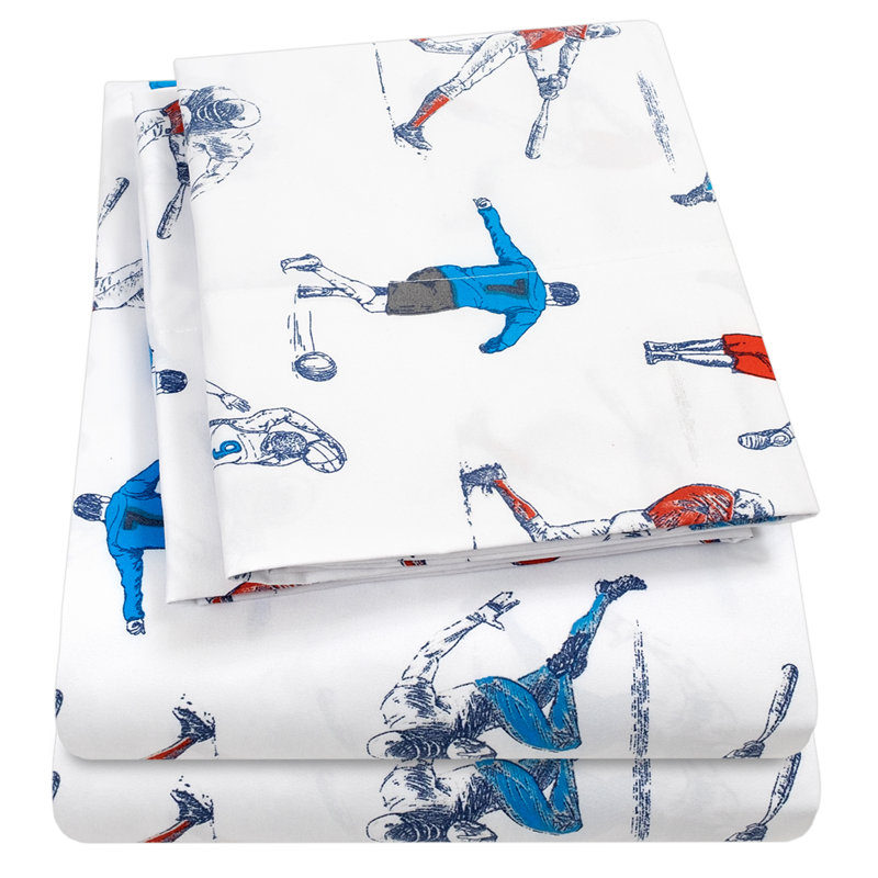 Full Sports Theme Hypoallergenic Microfiber Kids Sheet Set