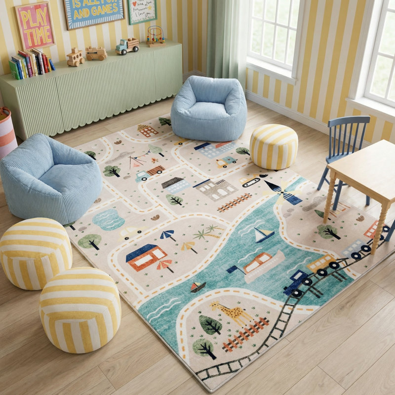 Tapis bleu / gris 8 pi x 11 pi (7 pi 7 po x 10 pi 10 po) Édredon, Rectangle 7 pi 7 po x 10 pi 10 po