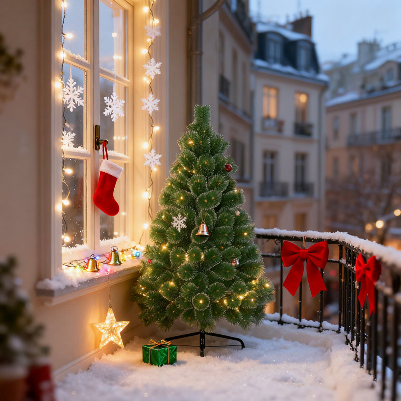 Artificial Christmas Tree PVC PineTree with Stand Fake Christmas Tree Christmas Decoration Pine Needles with Snow Effect