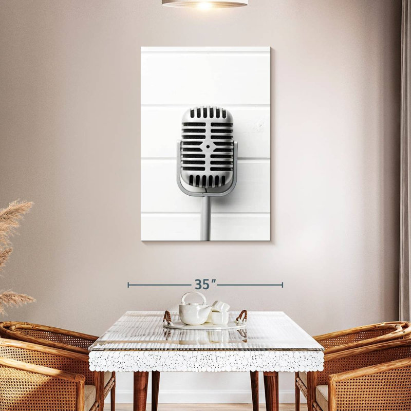 Microphone de scène rétro Abarca, H 45 po x l 30 po