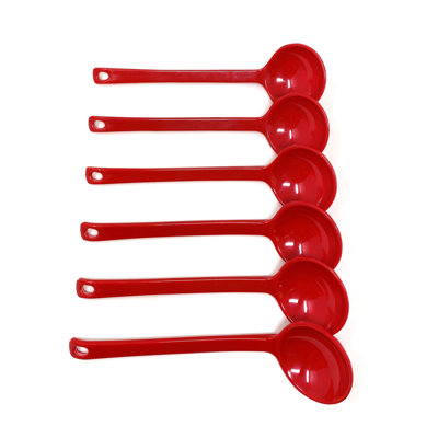 Cuillères japonaises en mélamine rouge Eina pour ramen, soupe, fondue, mélange, remuant